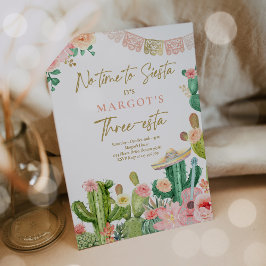 Invitation Fiesta Watercolor Cactus Trois-esta Anniversaire