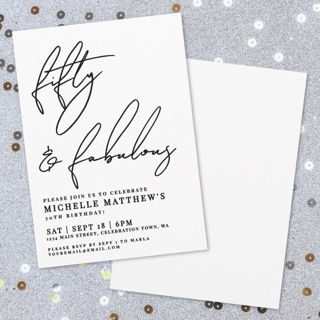 Invitation Fifty And Fabulous 50th Birthday Party (Fifty And Fabulous 50th Birthday Party Invitation)
