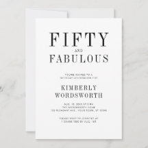 Fifty and Fabulous Minimal 50th Birthday Party