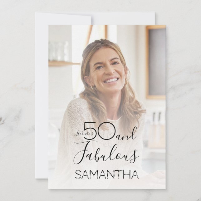 Invitation Fifty and Fabulous Photo 50th Birthday Party (Devant)