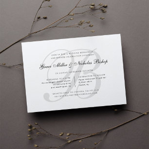 Invitation Filigrane Élégant dîner de répétition de monogra