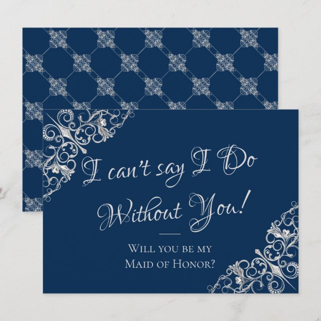 Invitation Filigree Art déco | Je Ne Peux Pas Dire Que Je Le  (Devant / Derrière)