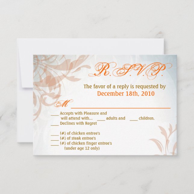 Invitation Filigree Automne Swirl 3.5x5 R.S.V.P. (Devant)