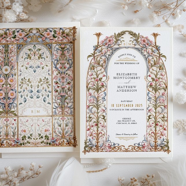 Invitation Filigree Rococo Mariage Floral Arch (Créateur téléchargé)