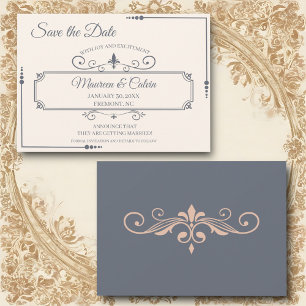 Invitation Filigree rustique, Enregistrer la date