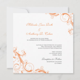 Invitation Filigree Swirl Orange