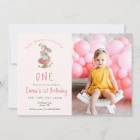 Fille 1er Anniversaire Un lapin lapin Photo