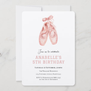 Invitation Fille 5ème anniversaire de ballet
