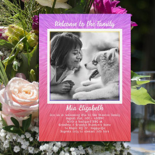 Invitation Fille âgée Adoption photo Anniversaire Modèle de f