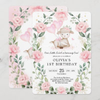 Fille Agneau Bébé Mouton Blush Floral 1er annivers