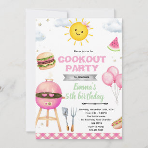 Invitation fille anniversaire barbecue