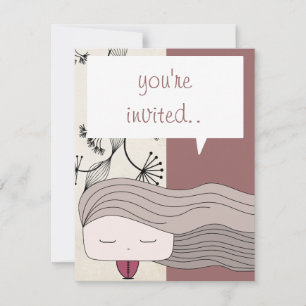 Invitation fille aux cheveux