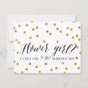 Invitation Fille aux fleurs de confettis   Demoiselle d'honne