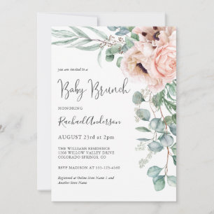 Invitation Fille aux Pastels Doux Baby Brunch