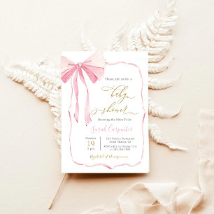 Invitation Fille Baby shower Bow