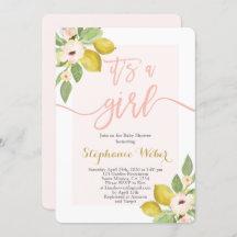 Fille Baby shower citron