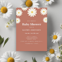 Fille Baby shower de marguerite en terre cuite