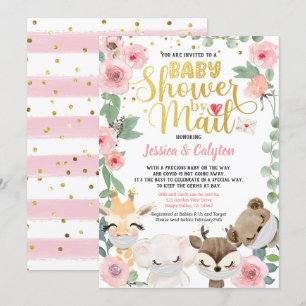 Invitation Fille Baby shower par courrier Pandemic Woodland A