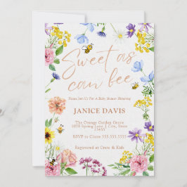 Invitation Fille Baby shower sucré comme peut être Floral