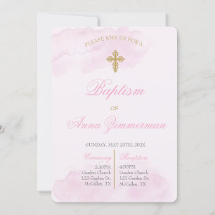 Invitation Fille baptisée modifiable