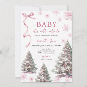 Invitation Fille bébé Il fait froid dehors Baby shower de Noë