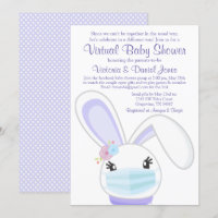 Fille Bunny Mask Mail Baby shower virtuel