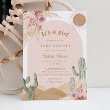 Fille Cactus Désert Baby Shower Sud-Ouest