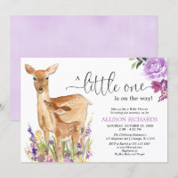 Fille cerf violet baby shower de faon de bois fleu