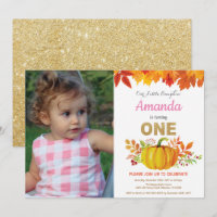 Fille Citrouille Automne Premier Anniversaire Part