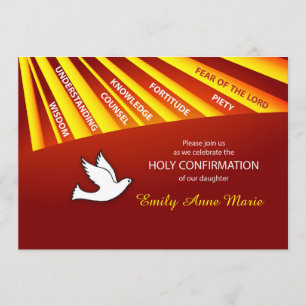 Invitation Fille Confirmation Personnaliser, Pouss