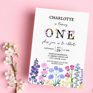 Invitation Fille d'anniversaire Fleur sauvage Garden Party