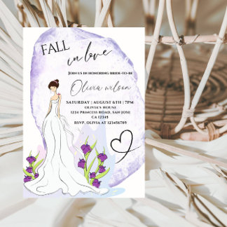 Invitation Fille dans la Fête des mariées du jardin - Élégant