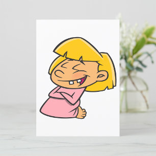 Invitation Fille de dessin animé heureuse qui rit