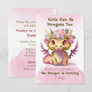 Invitation Fille de deux ans dragon
