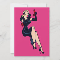 Fille de Fête de Bachelorette Blond Rétro Vintage