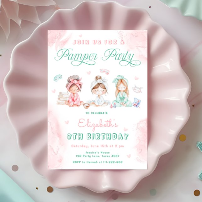 Invitation Fille de la fête de la Pamper spa Anniversaire (Créateur téléchargé)