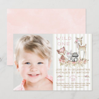 Invitation Fille de la forêt photo fête d'anniversaire