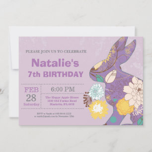 Invitation Fille de Pâques Oeuf de Pâques Anniversaire Lapin