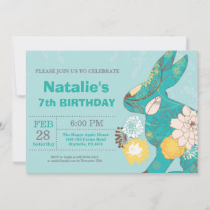 Invitation Fille de Pâques Oeuf de Pâques Anniversaire Lapin