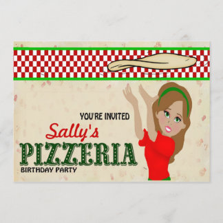 Invitation Fille de partie de pizzeria
