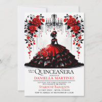 Fille de Quinceañera noire et rouge