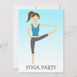Invitation Fille de yoga en pose de la tête aux pieds Fête de