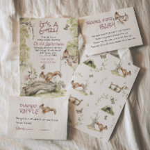 Fille des Bois Écureuils Forêt Mignon Baby Shower