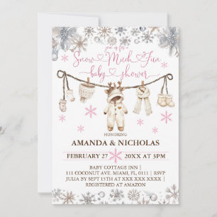 Invitation Fille d'hiver Tellement Amusant Baby Shower
