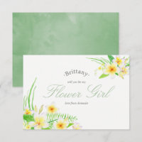 Fille d'honneur de mariage au frangipanier aquarel