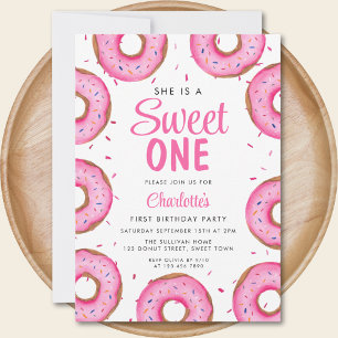 Invitation Fille Donut fête d'anniversaire