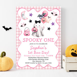 Invitation Fille du premier anniversaire Spooky One Fête d'Ha