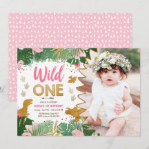 Fille d'une Dino sauvage Dinosaure rose Anniversai