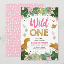 Fille d'une Dino sauvage Dinosaure rose Anniversai