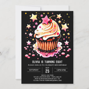 Invitation Fille Editable Muffin Délicieux Anniversaire